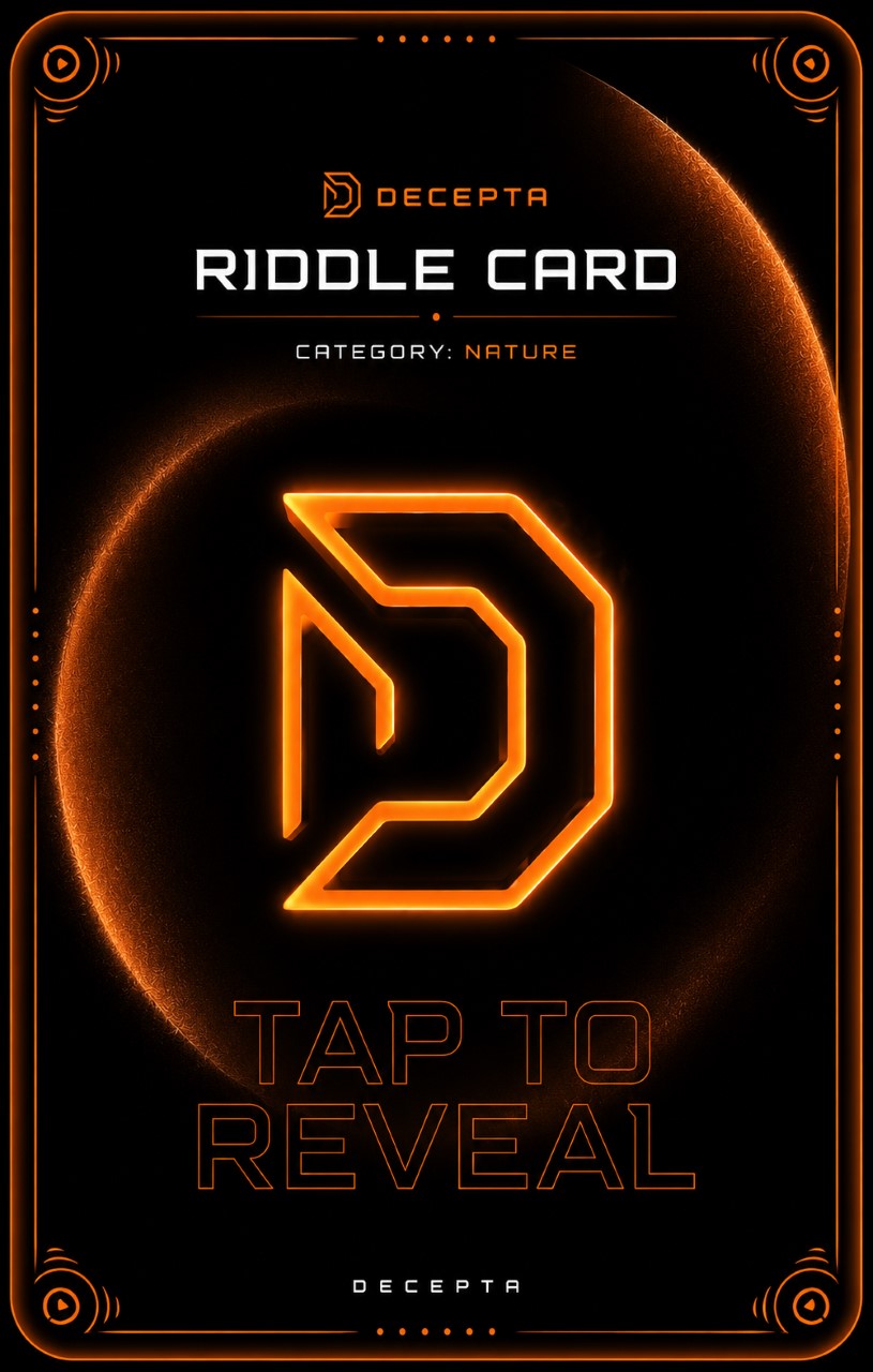 Decepta riddle card, face down
